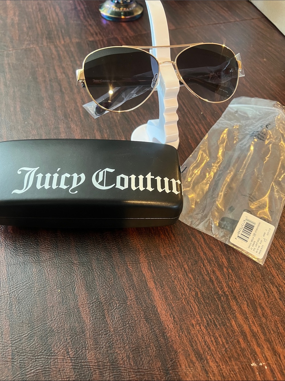 Juicy Couture Gold Aviator Sunglasses with Dark Lenses